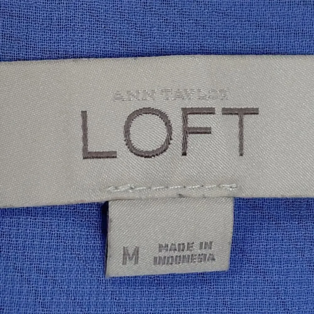 Loft Blue Floral Lightweight Tank Women Size M